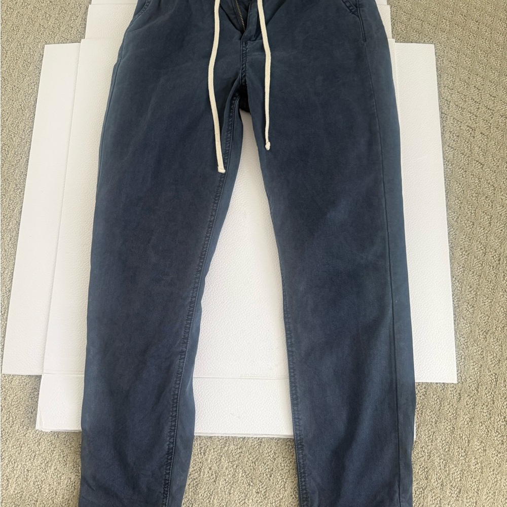 PAIGE Dark Navy Drawstring Ankle Joggers